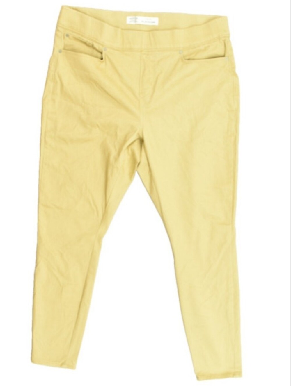 Levi Strauss Signature Pull-on Skinny Stretch Pants Cream Pockets Faux Zip Sz 12 - Picture 2 of 16